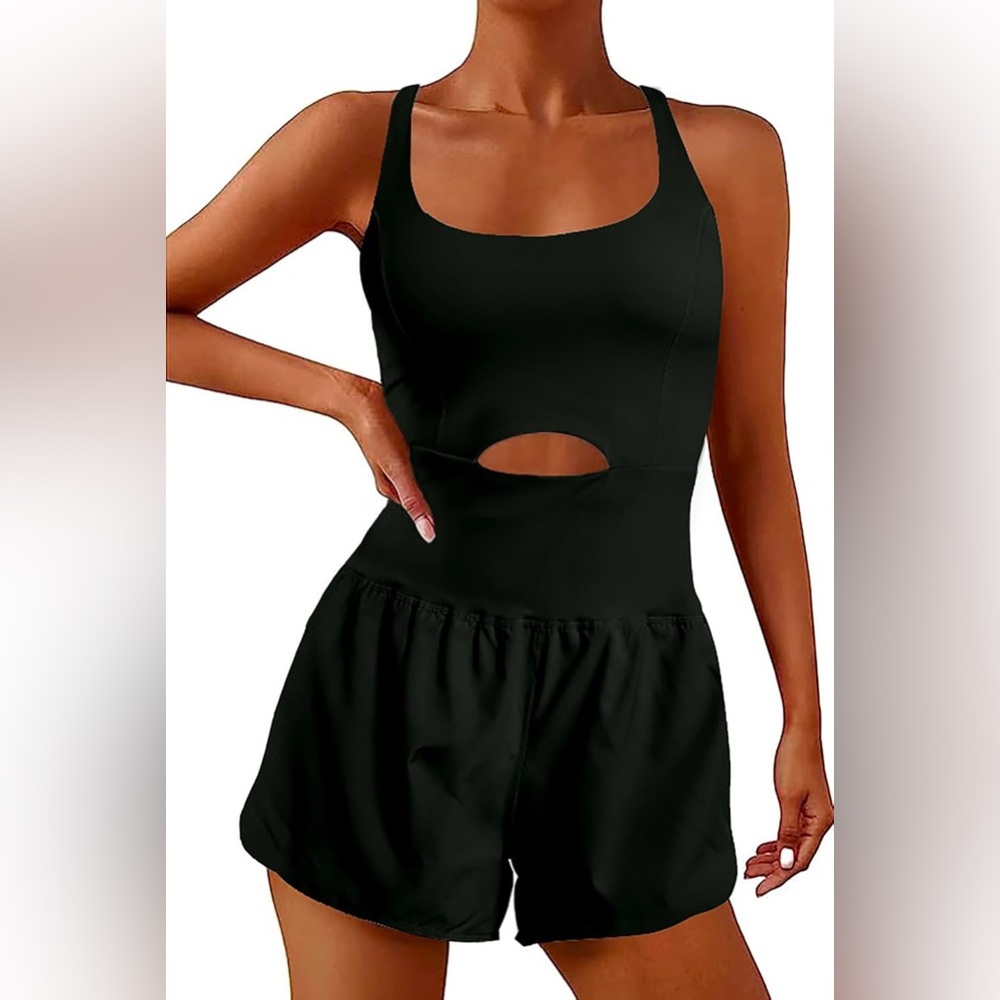 Stylish Black Sleeveless Playsuit